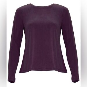 Eileen Fisher Cupro crew neck Size L NEW Jam Lagenlook  NWT